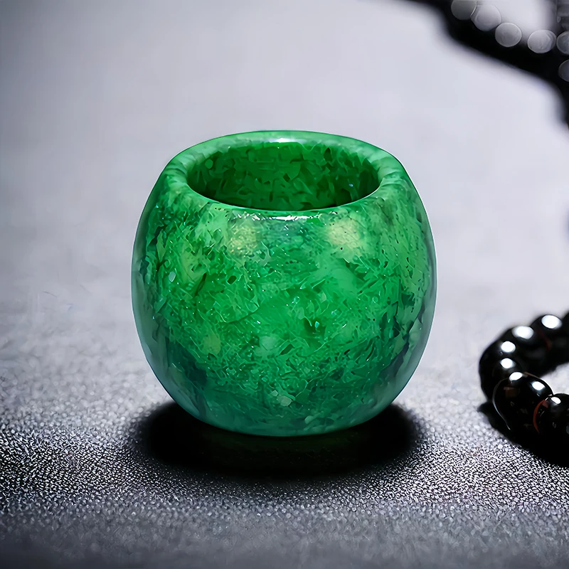 Women Fashion Jewellery - 22mm Green Real Jade Rings for