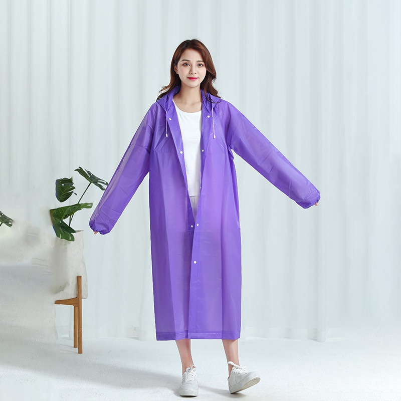 Women'S Fashion Rain Jacket - 1pc Hooded Rain Coat Women Men