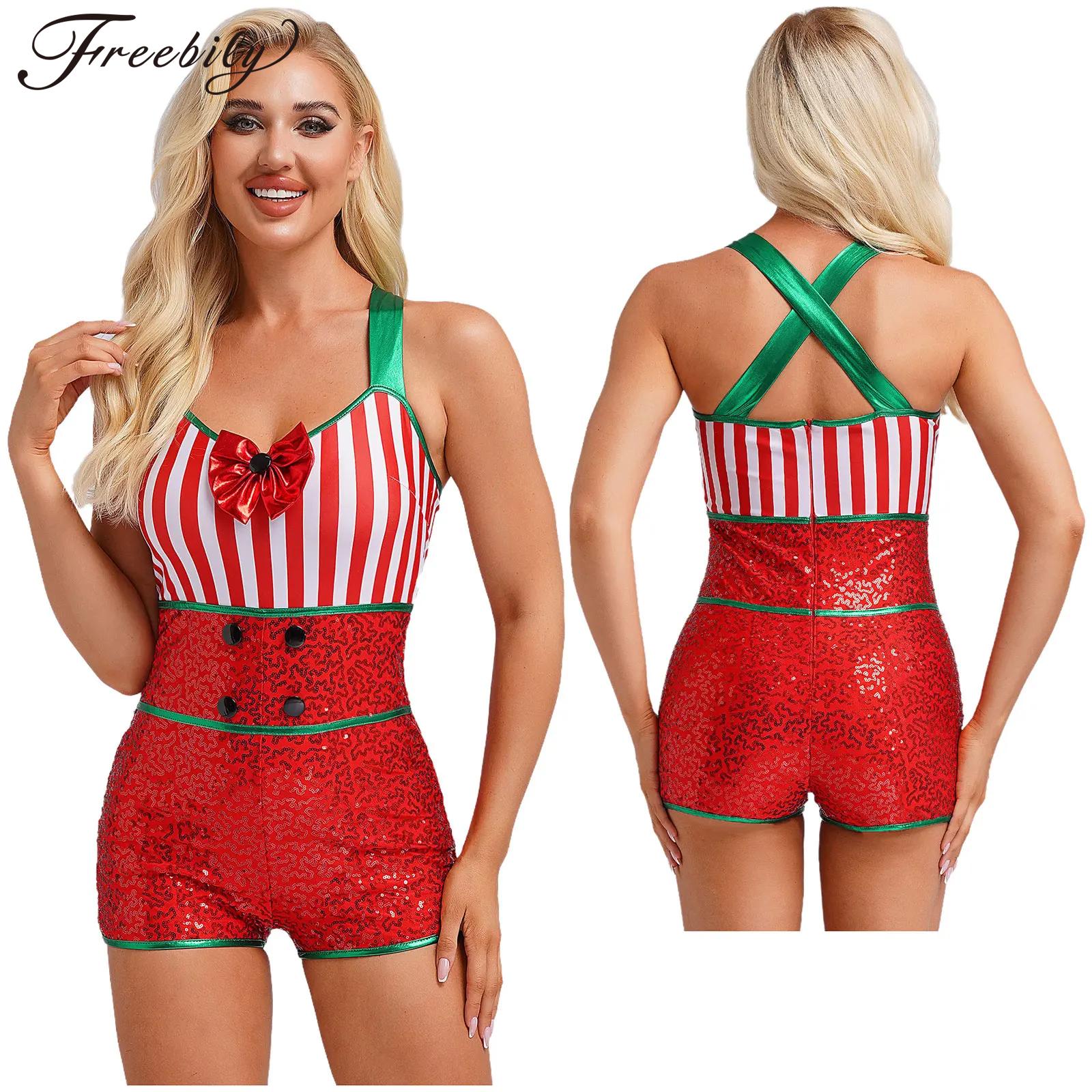 Sleeveless Jumpsuit - Women Christmas Xmas Carnival Party Bodysuit