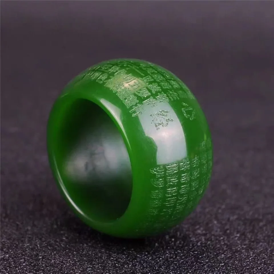 Women Fashion Hub - Natural Green Jade 22mm Ring Heart