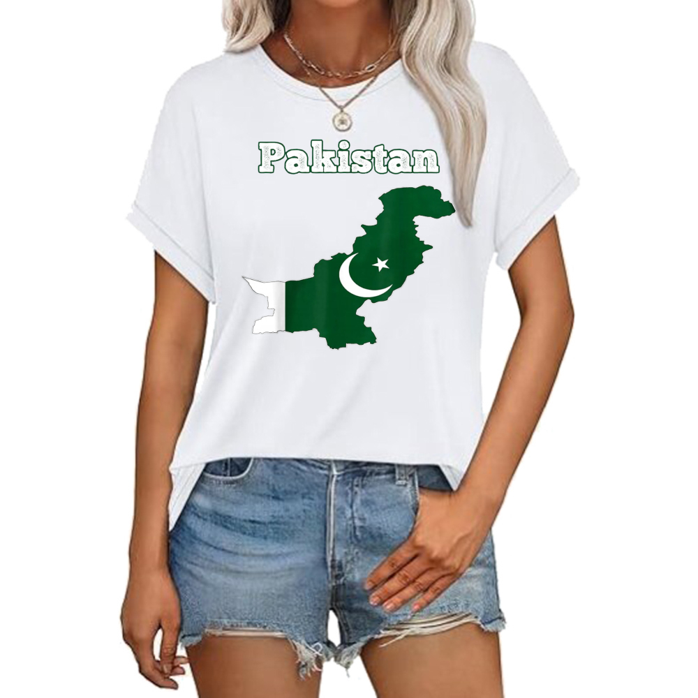Women Fashion Pakistan - Pakistan Flag 14 August Tee Patriotic