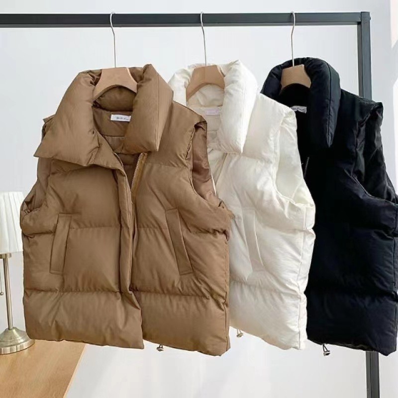 Women'S Fashion Gilet - Women's Sleeveless Puffer Vest Stand Collar