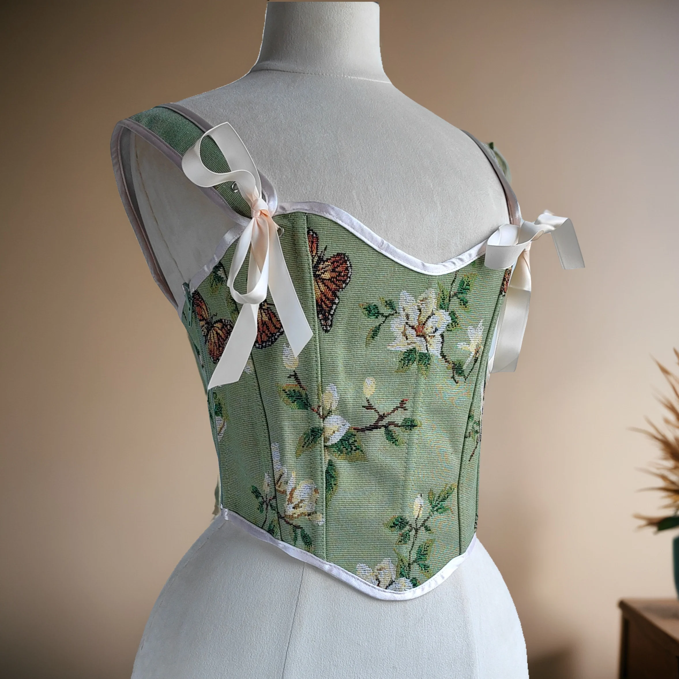 Corset Top Boned - Women Lace Up Boned Corset Vest