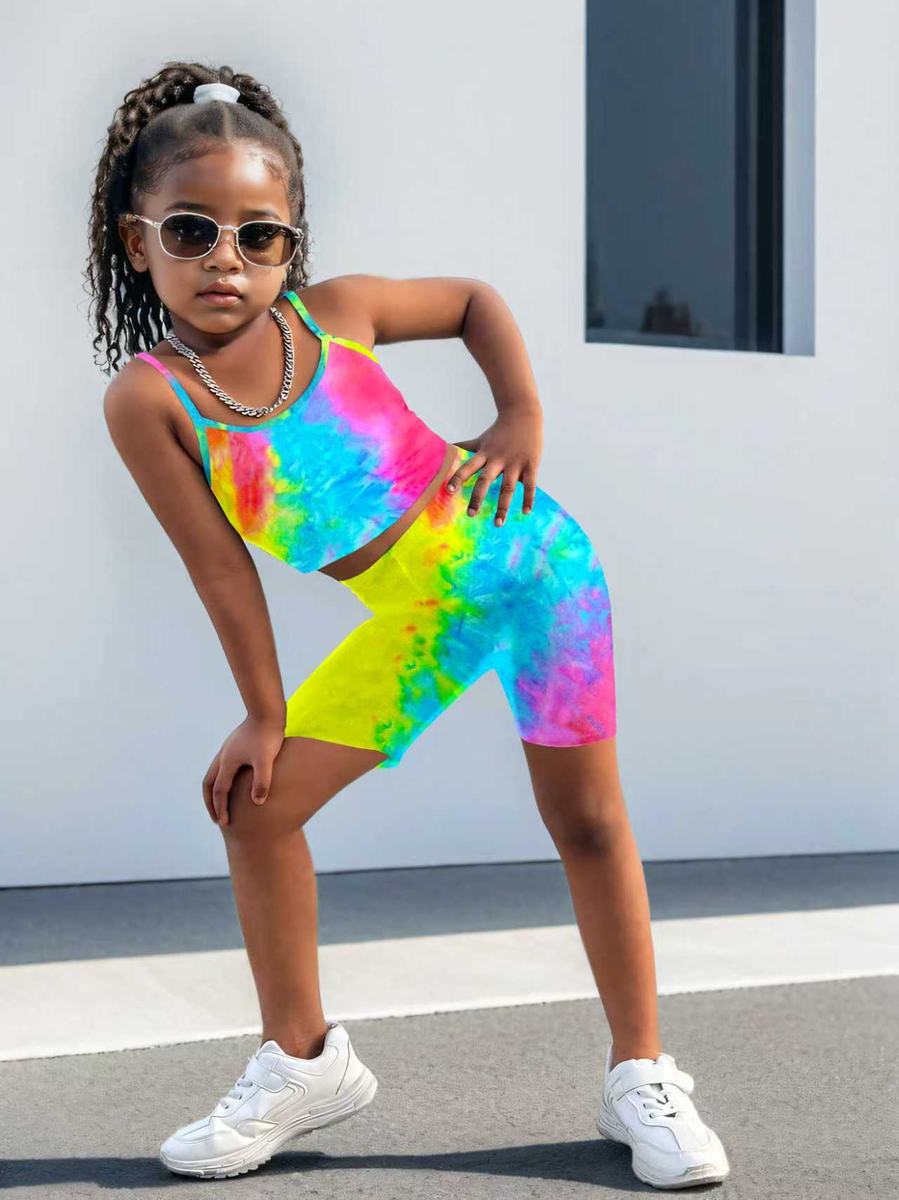 Tie Dye Two Piece - Girls' Two-Piece Tie-Dye Set – Sleeveless