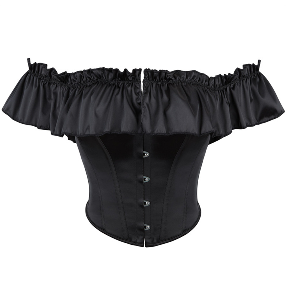 Corset Top Boned - Women Short Off Shoulder Ruffle Corset