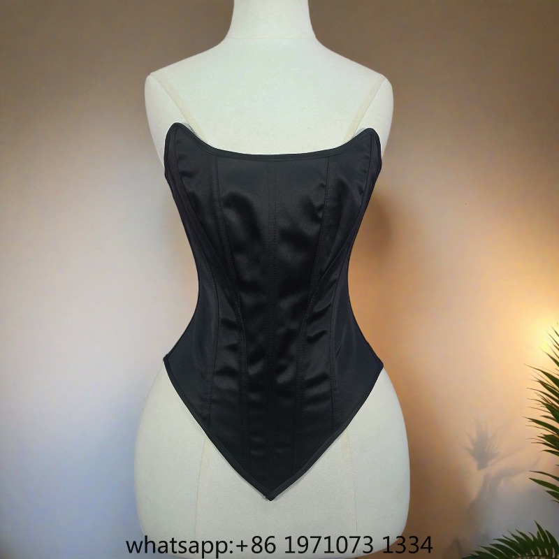 Corset Top Boned - Women Tight Corset Bustier Overbust Strapless