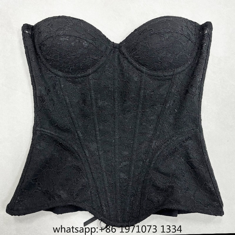 Corset Top Boned - Women Lace Corset Bustier Overbust Luxury