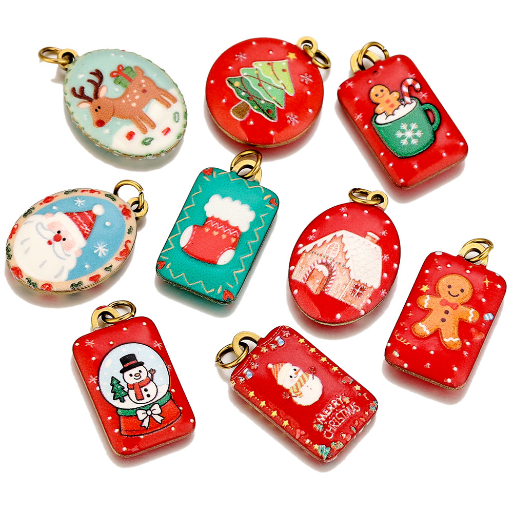 Women Fashion Jewellery - 3pcs Stainless Steel Christmas Charm Pendant