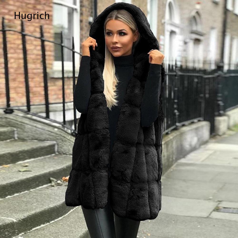 Women Brown Faux Fur Hooded Ve - Women'S Fashion Gilet 评论和价格