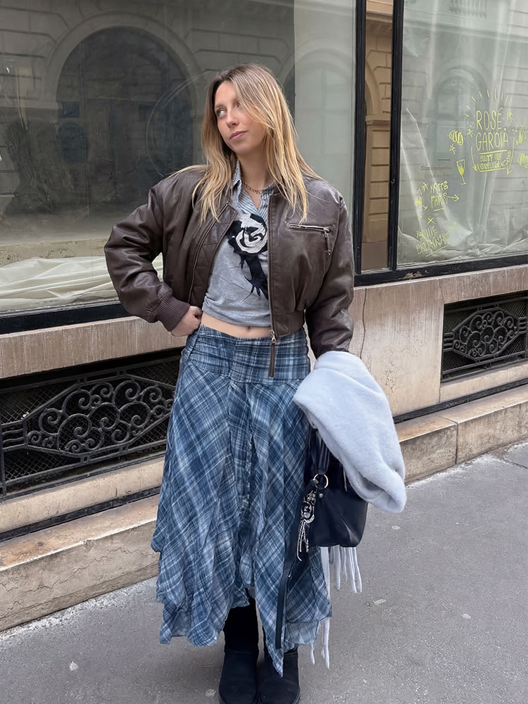 Women Fashion Blue Plaid Pleat - Women'S Fashion Trends 2026 Spring Summer 评论和价格