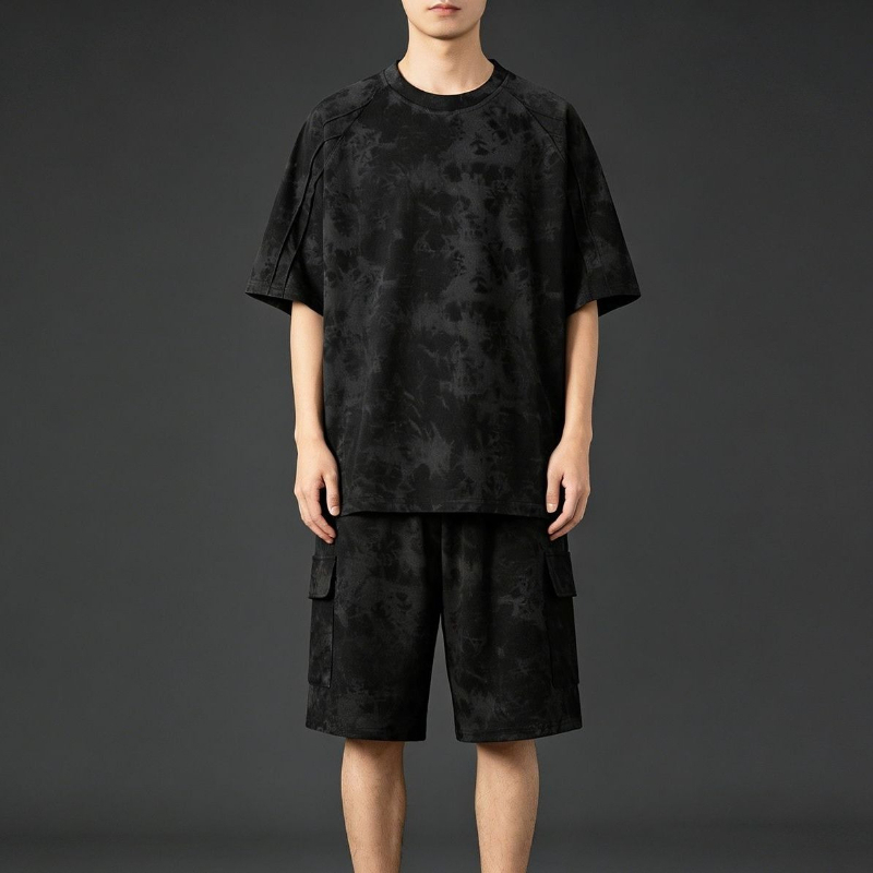 Stylish Men's Tie-Dye Two-Piec - Tie Dye Two Piece 评论和价格