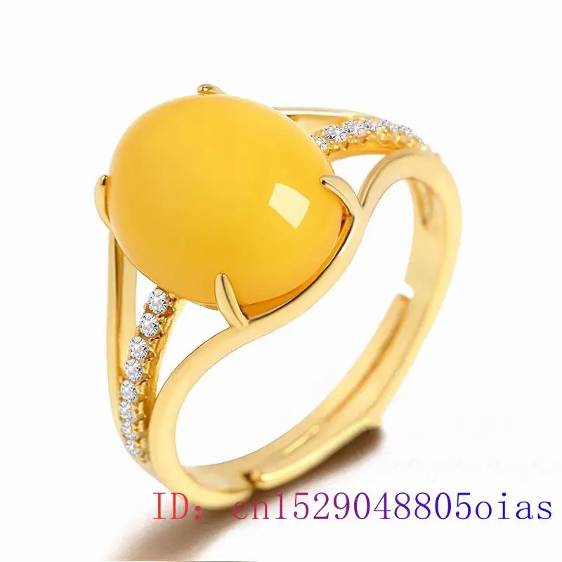 Yellow Amber Ring Fashion Luck - Women Fashion Jewellery 评论和价格