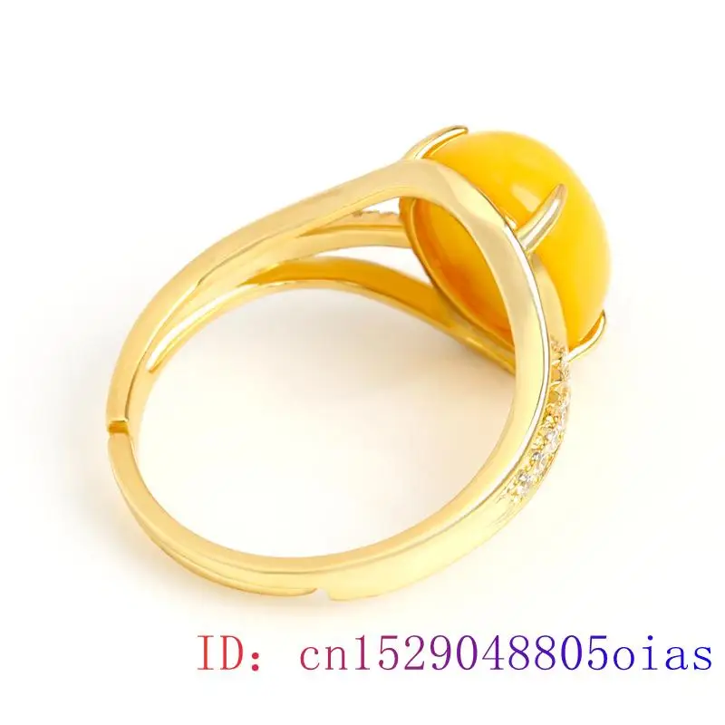 Yellow Amber Ring Fashion Luck - Women Fashion Jewellery 评论和价格