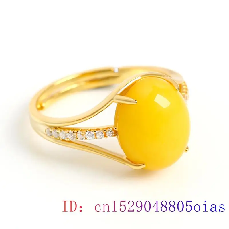 Yellow Amber Ring Fashion Luck - Women Fashion Jewellery 评论和价格