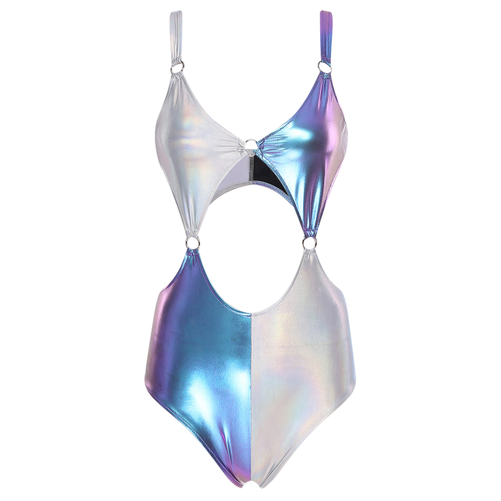 Women Metallic Shiny Bodysuit  - Sleeveless Jumpsuit 评论和价格