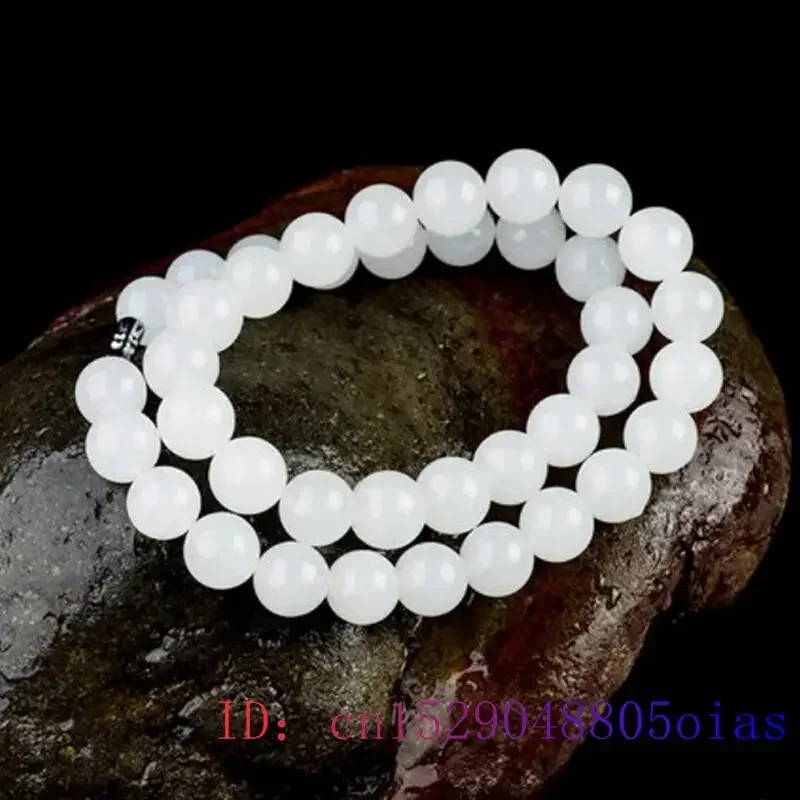 White Jade Beaded Necklace Bea - Women Fashion Hub 评论和价格