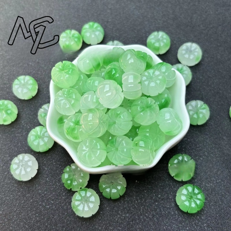 10pcs A Green Jade Pumpkin Bea - Women Fashion Jewellery 评论和价格
