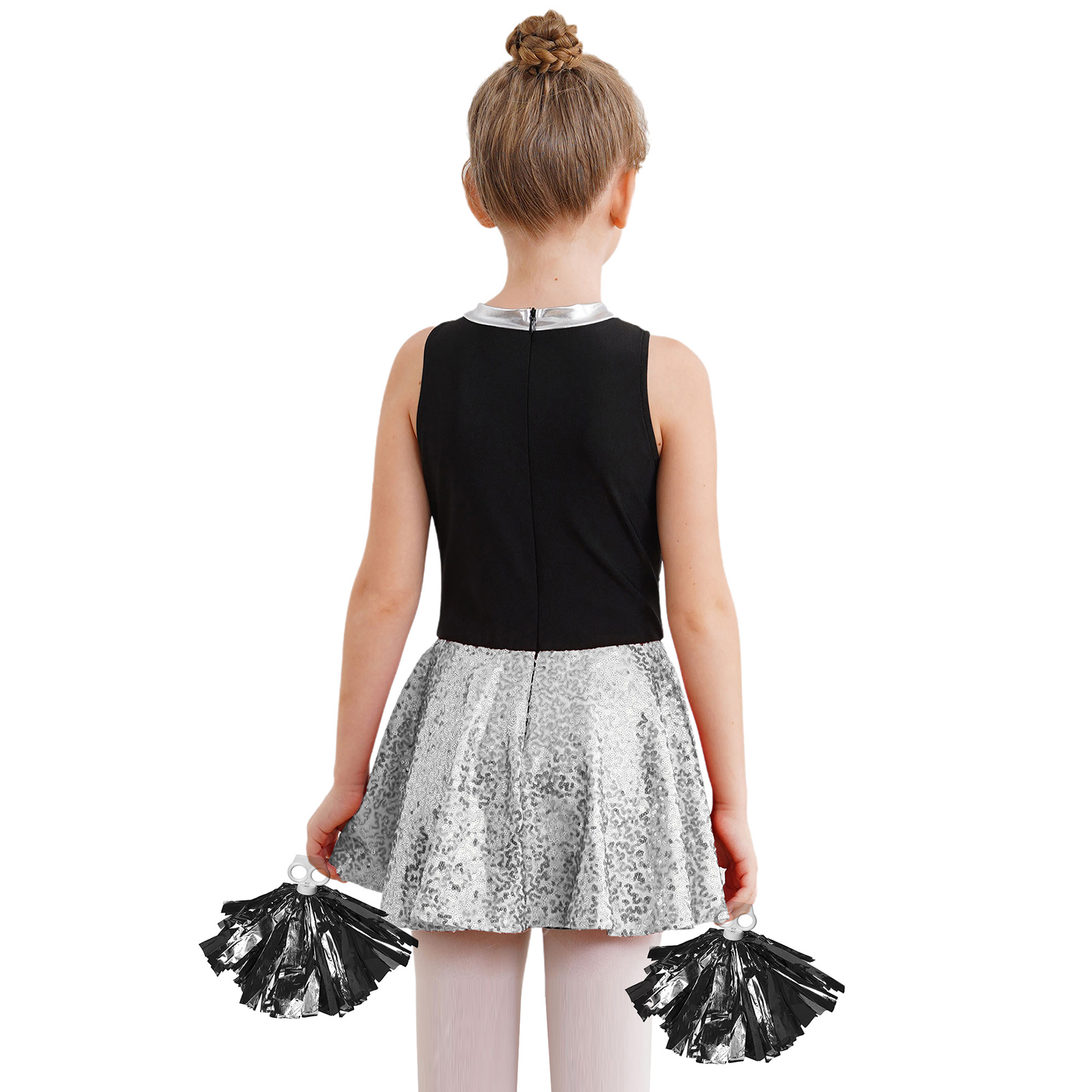 Girls Shiny Sequins Cheerleadi - Sleeveless Jumpsuit 评论和价格