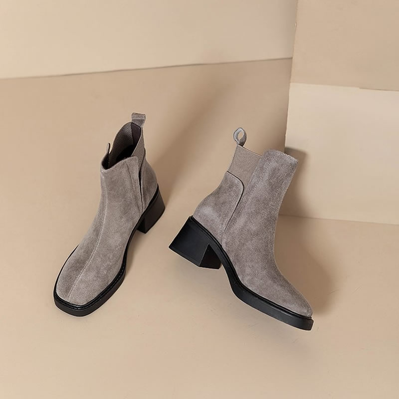 Suede Women Chunky Ankle Boots - Women'S Fashion Trends 2025 评论和价格