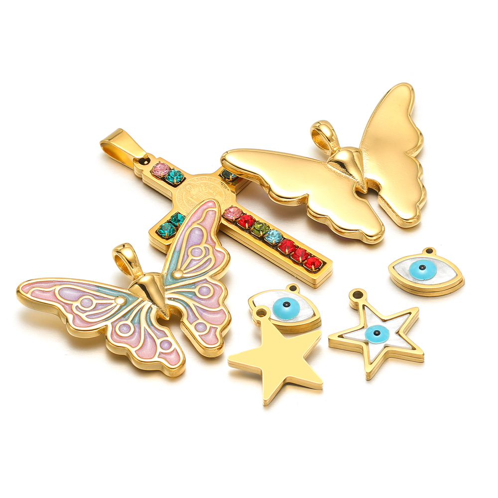 5pcs/lot Stainless Steel Ename - Women Fashion Jewellery 评论和价格