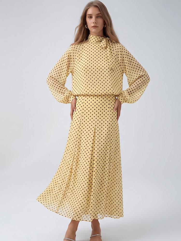 HH Vintage Womens Polka Dot Su - Puff Sleeve Blouse 评论和价格