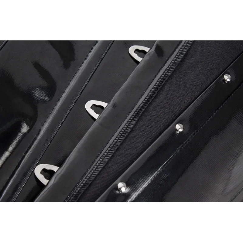 Black PVC Leather Corsets Bust - Corset Top Boned 评论和价格