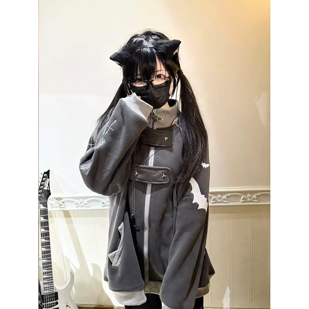 Y2K Gothic Zip Up Hoodie Women - Hoodie Women Oversized 评论和价格