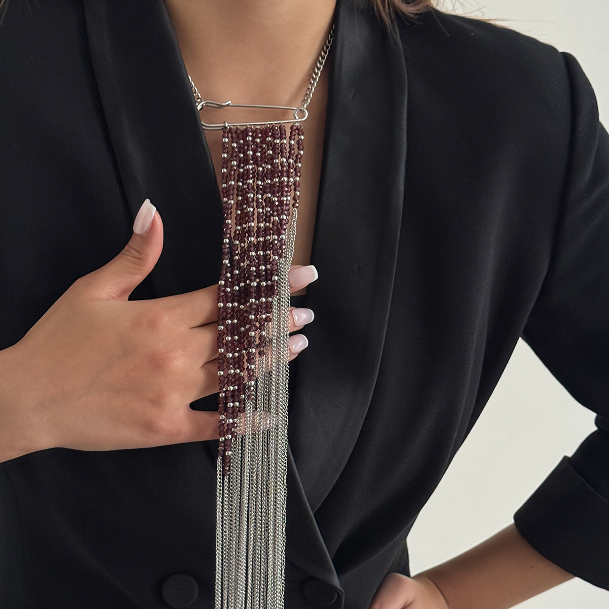 Silver Color Tassel Chain Broo - Women Fashion Hub 评论和价格