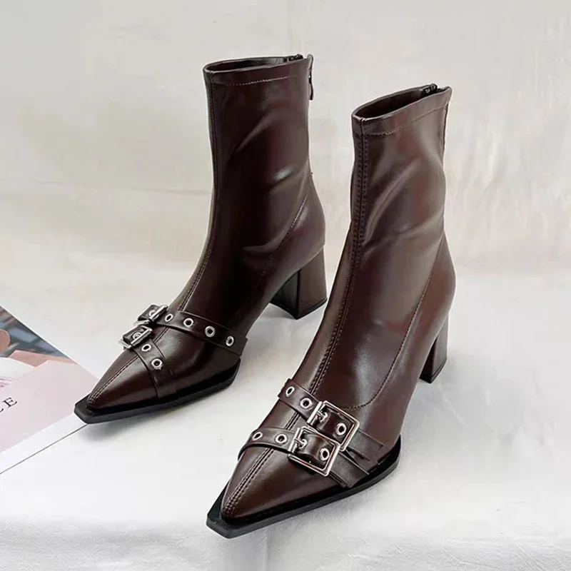 High Heels Ankle Boots Women C - Women'S Fashion Trends 2025 评论和价格