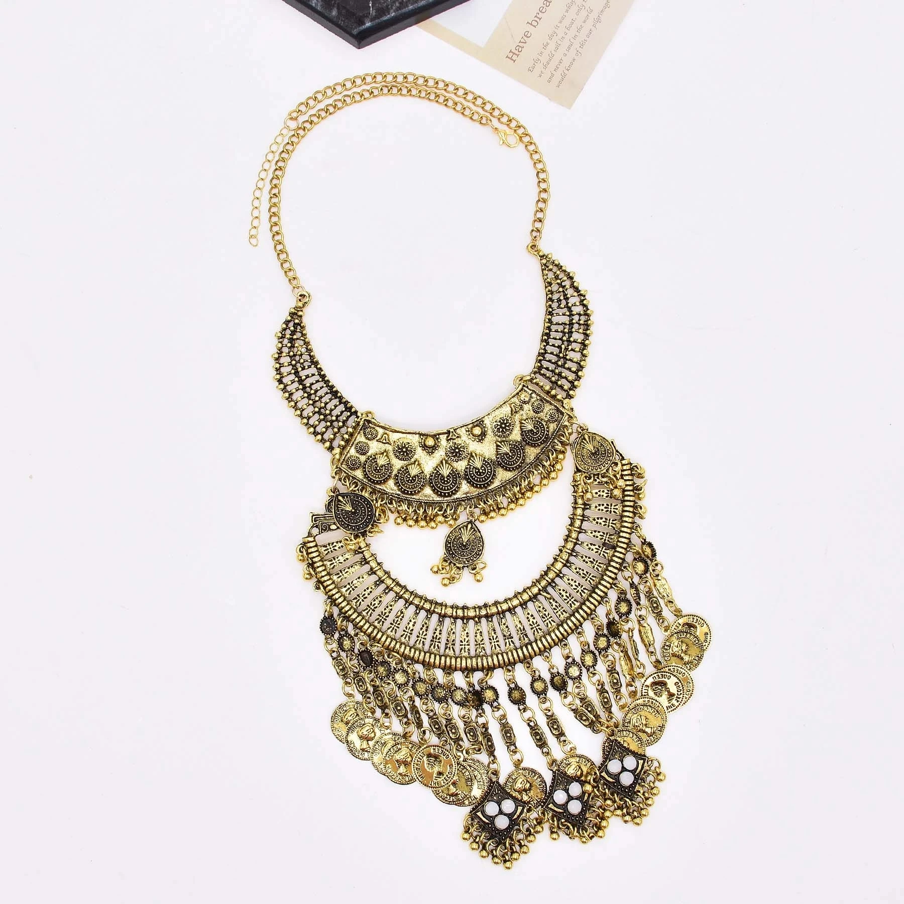 Retro Golden Gypsy Afghan Coin - Women Fashion Pakistan 评论和价格