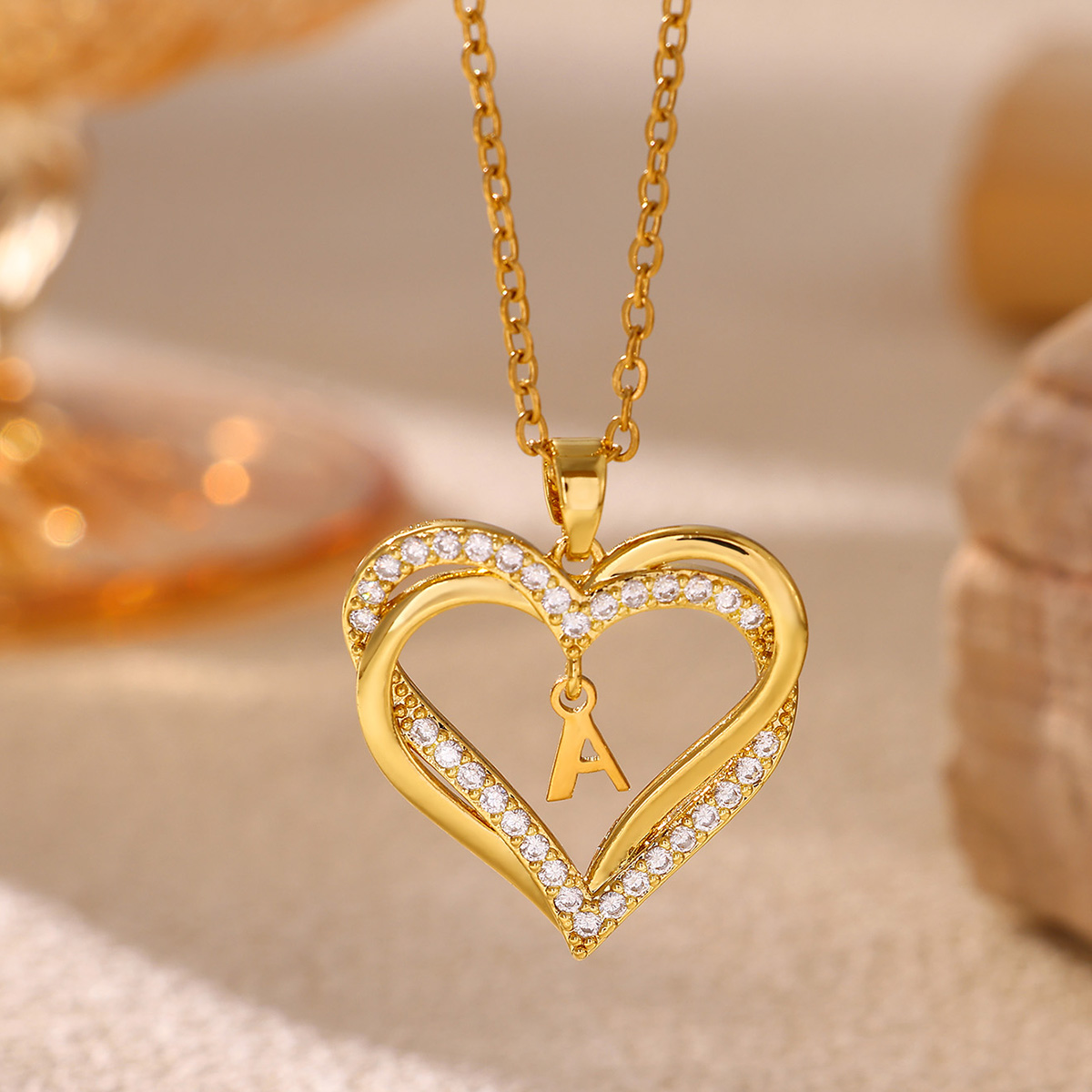 Interweaved Double Heart Initi - Women'S Day Fashion Show 评论和价格