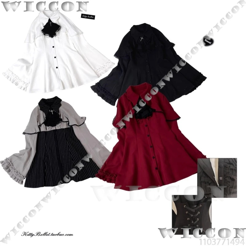 Jirai Kei Shirt Dress Cosplay  - Knitted Vest Women 评论和价格