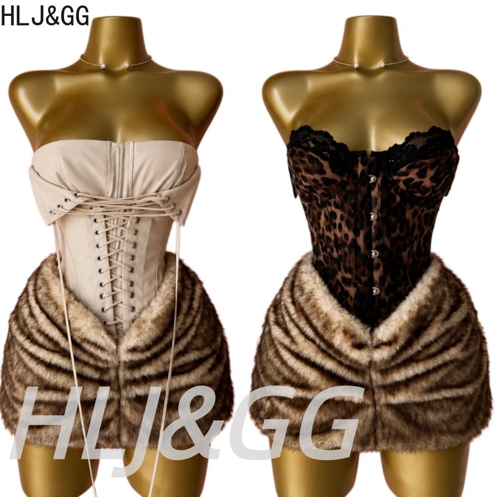 HLJ&GG Sexy Leopard Mesh See T - Corset Top Boned 评论和价格