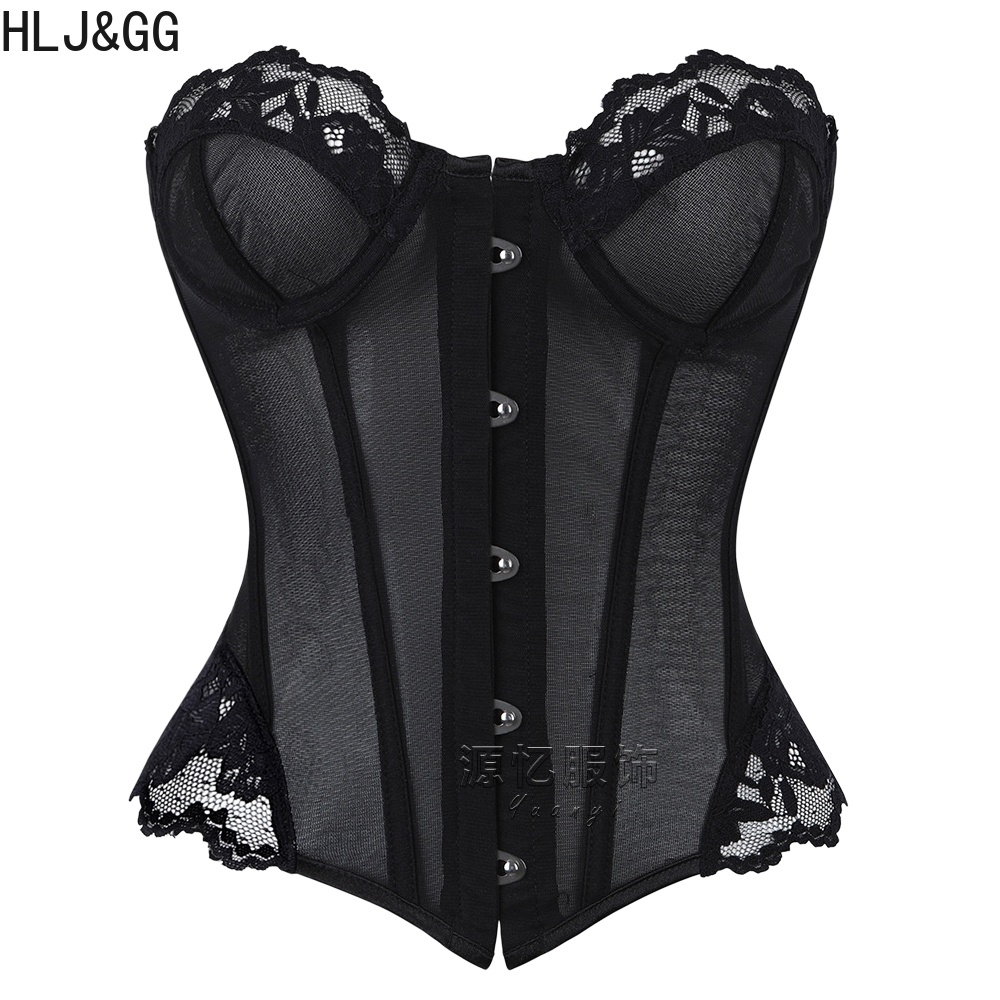 HLJ&GG Sexy Leopard Mesh See T - Corset Top Boned 评论和价格