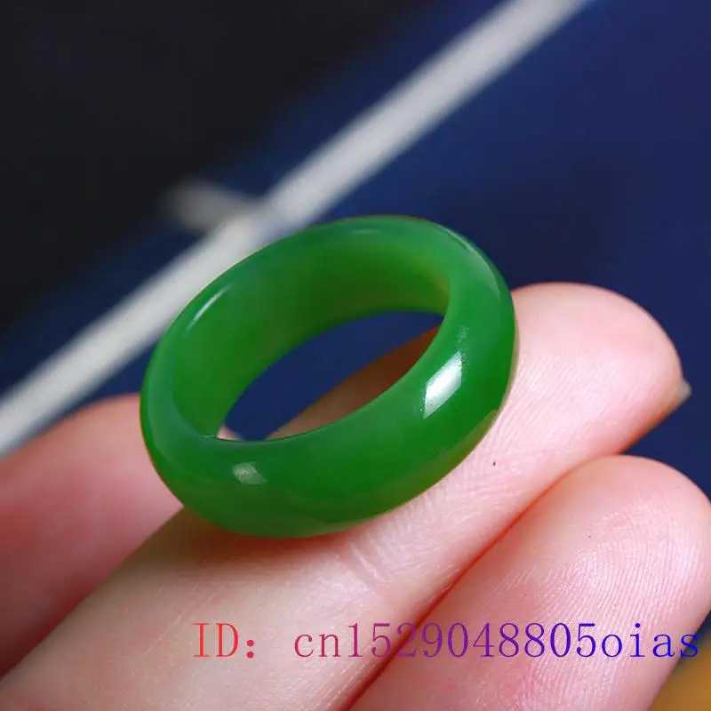 Natural Green Hetian Jade Ring - Women Fashion Jewellery 评论和价格
