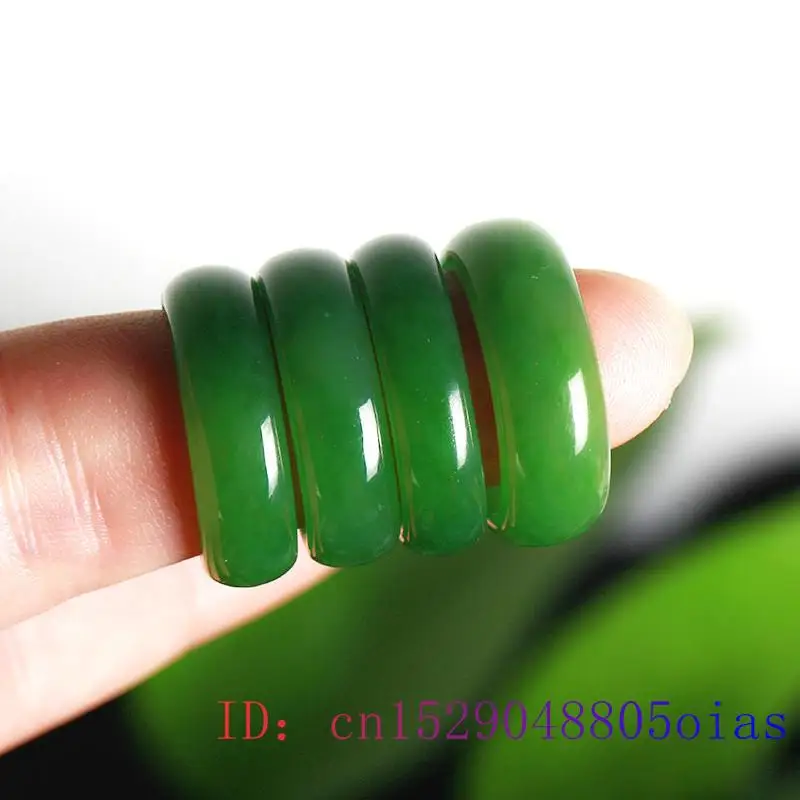 Natural Green Hetian Jade Ring - Women Fashion Jewellery 评论和价格