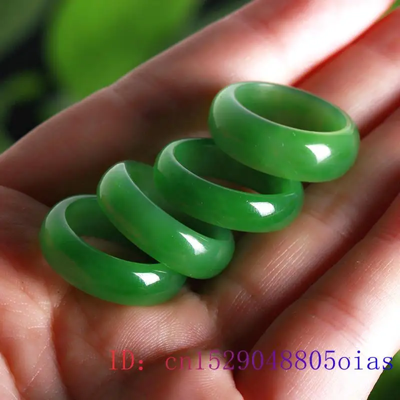 Natural Green Hetian Jade Ring - Women Fashion Jewellery 评论和价格